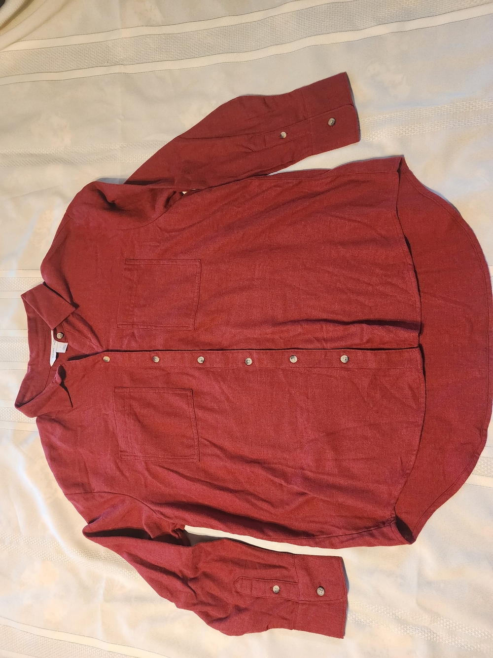 Old Navy Men's Brick Red Long-Sleeve Button-Down Shirt